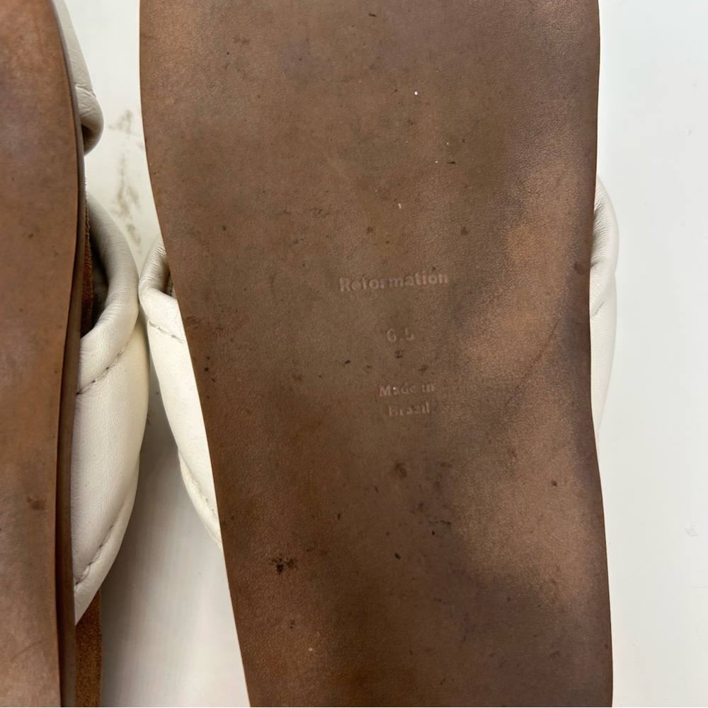 Reformation White Leather Sandals - Picture 6 of 6